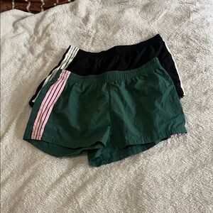 SHEIN Green-pink/black-white Shorts Retro Sporty Aesthetic BUNDLE